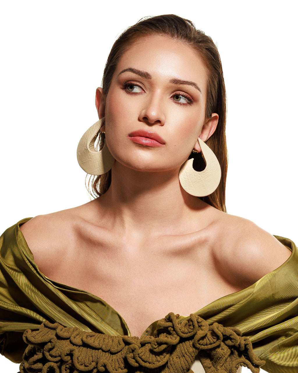 CORCEL M CROCO LEATHER EARRINGS