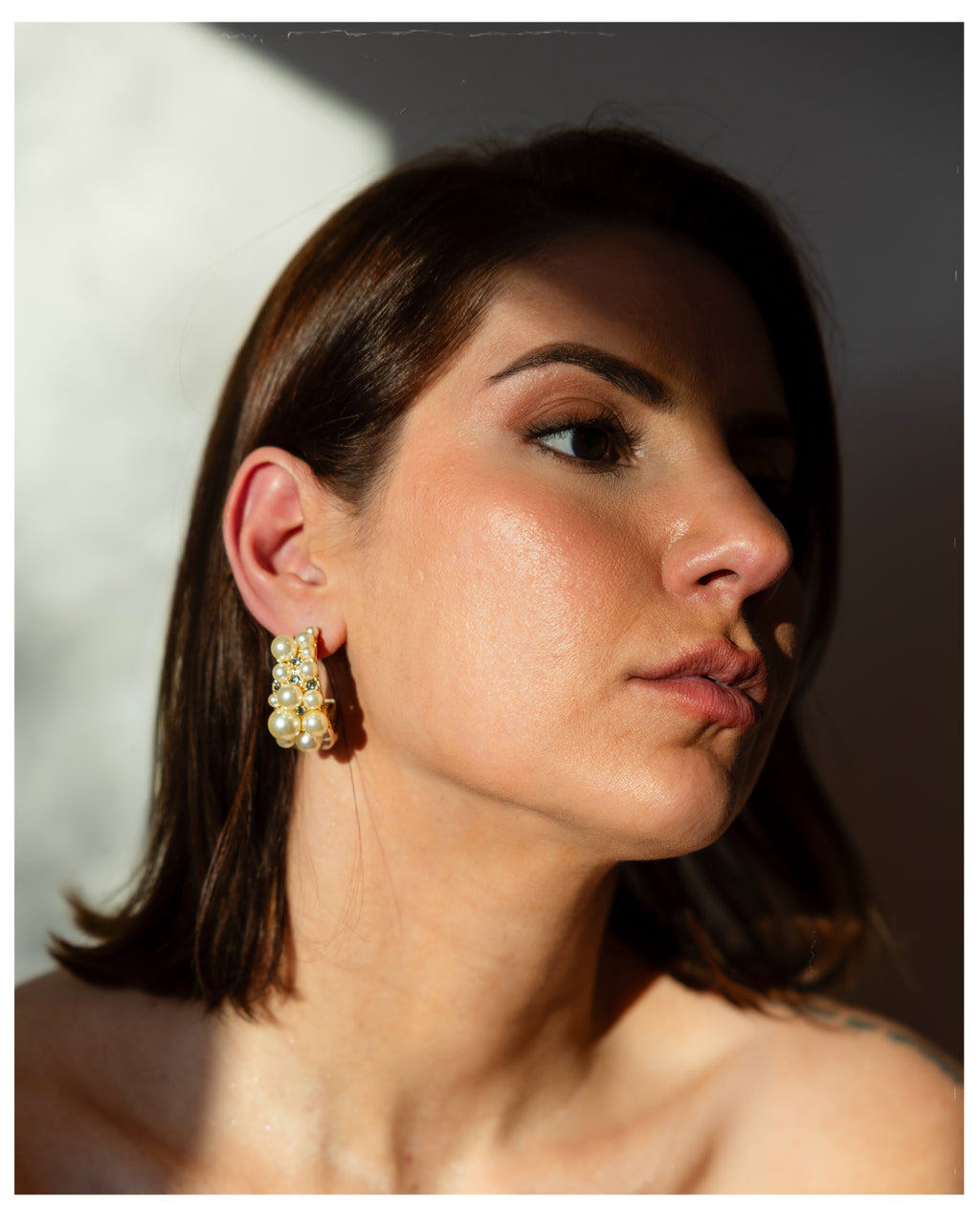 PEARL HOOP EARRINGS
