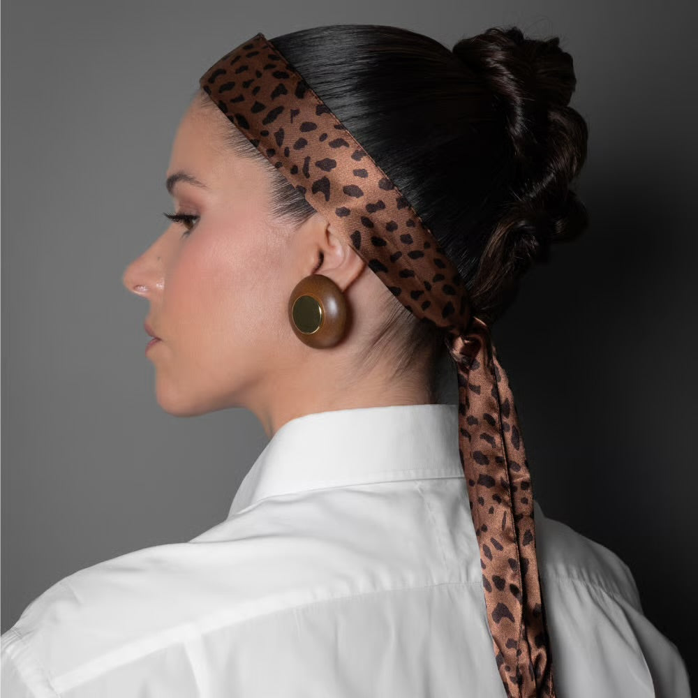 WOOD BUTTON EARRINGS