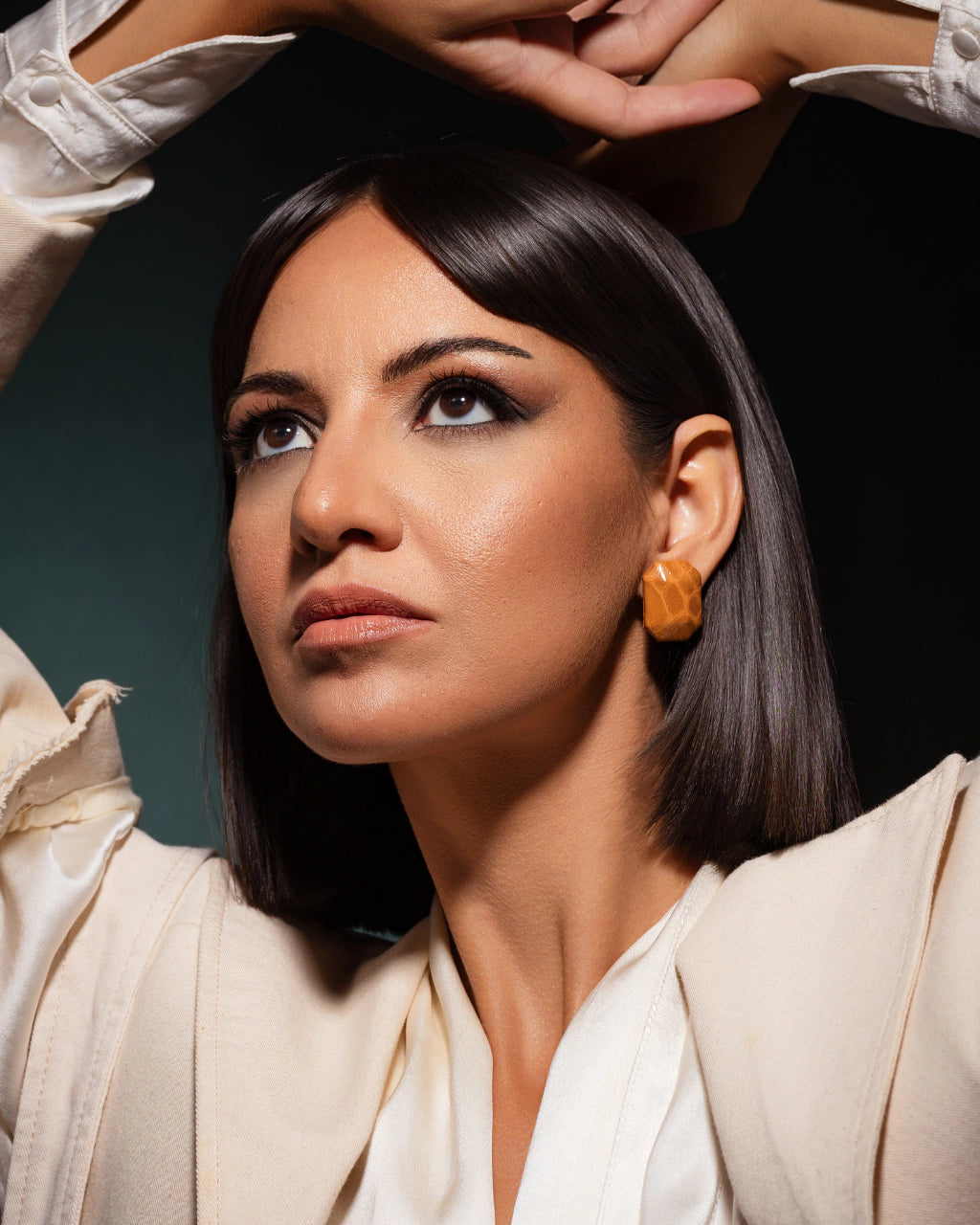 GEO S LEATHER EARRINGS