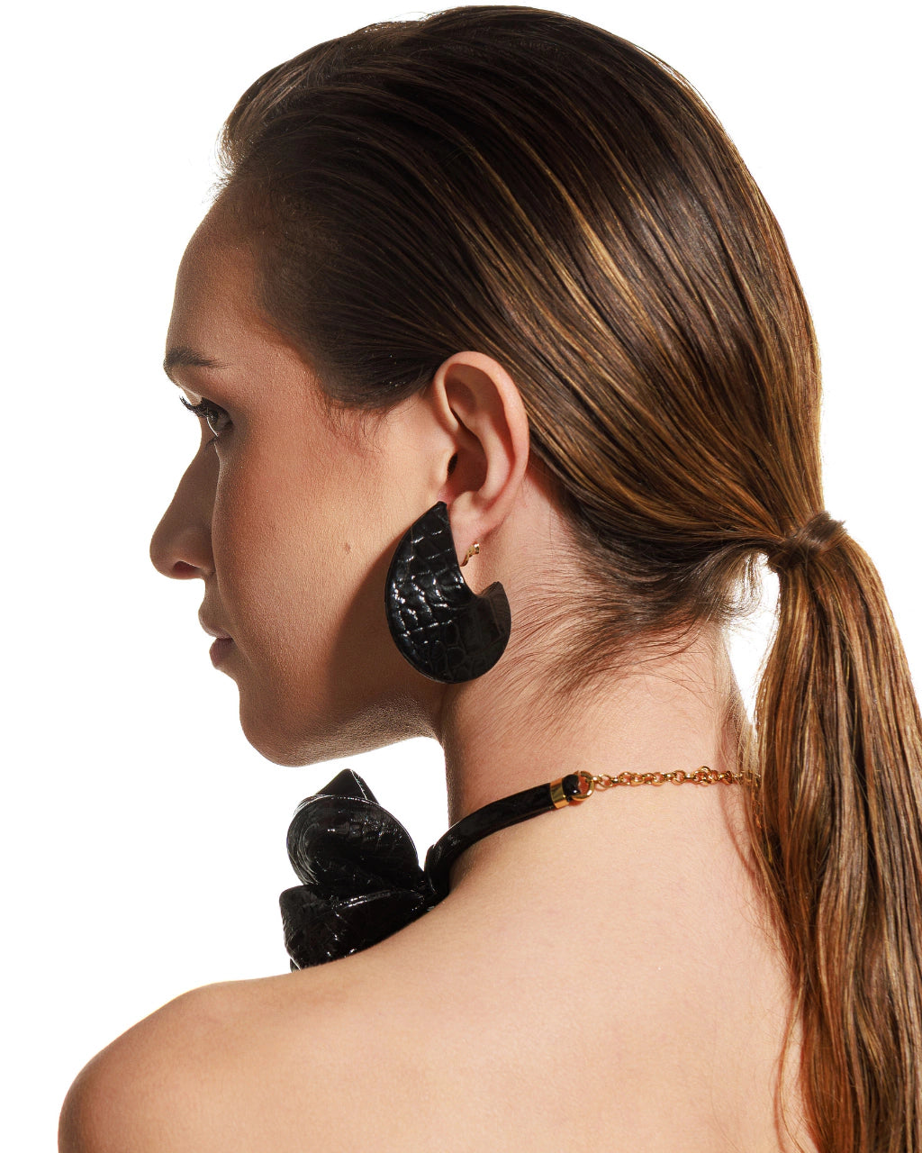 CORCEL S CROCO LEATHER EARRINGS
