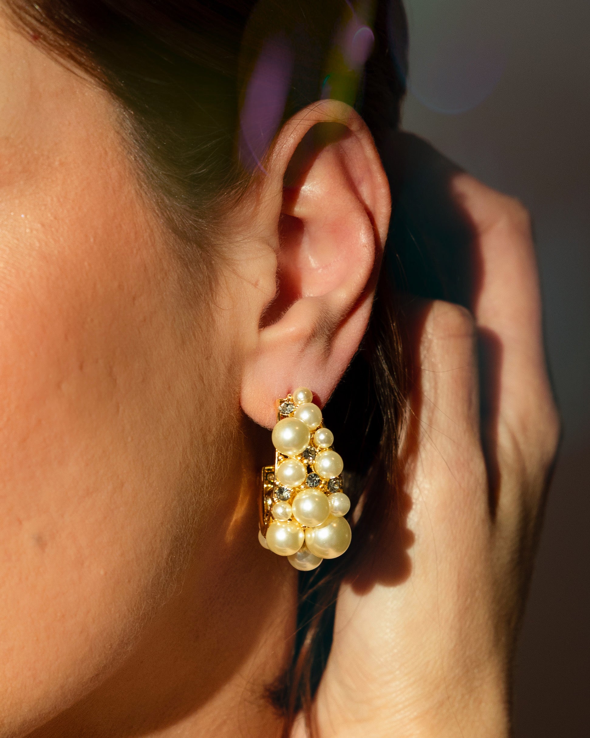 PEARL HOOP EARRINGS