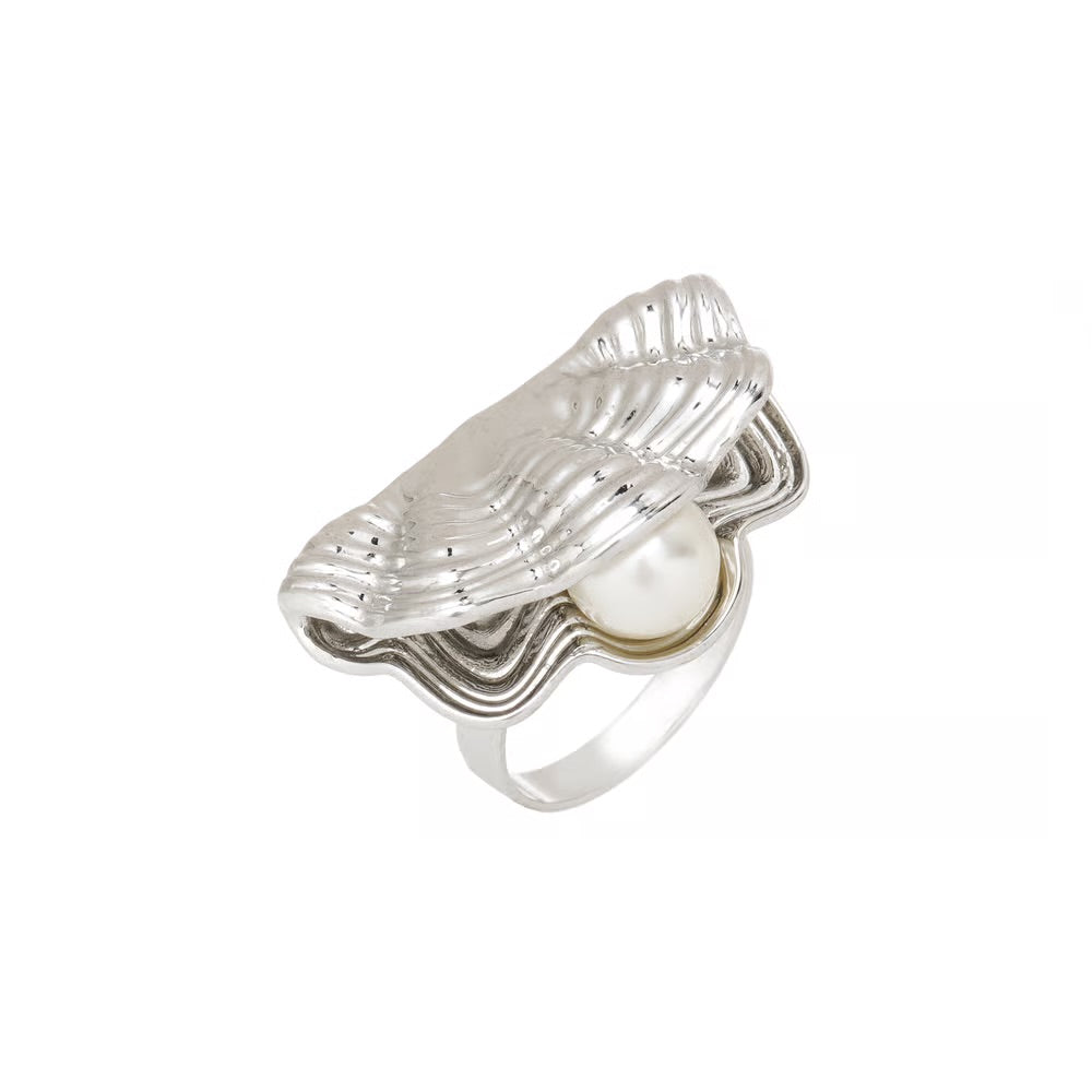 BOHO SHELL PEARL RING